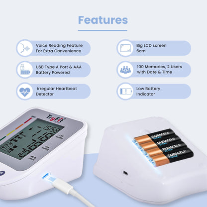 Tryfit HIKE Blood Pressure Monitor Dual User Memory