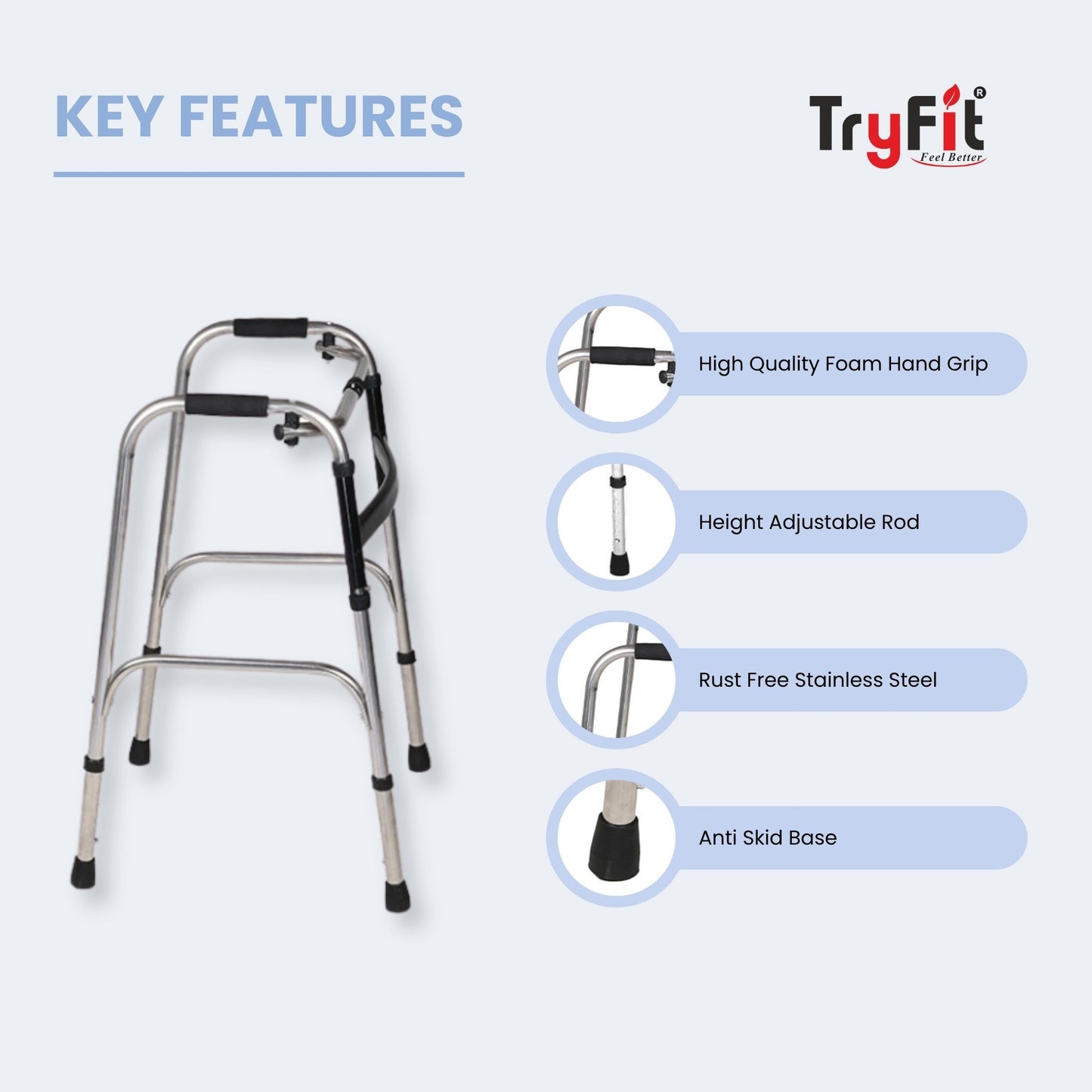 Tryfit Zigzag Walker Stainless Steel