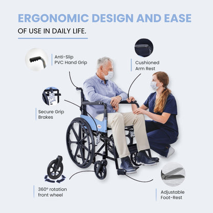 Tryfit Wheelchair with Commode | 2-in-1