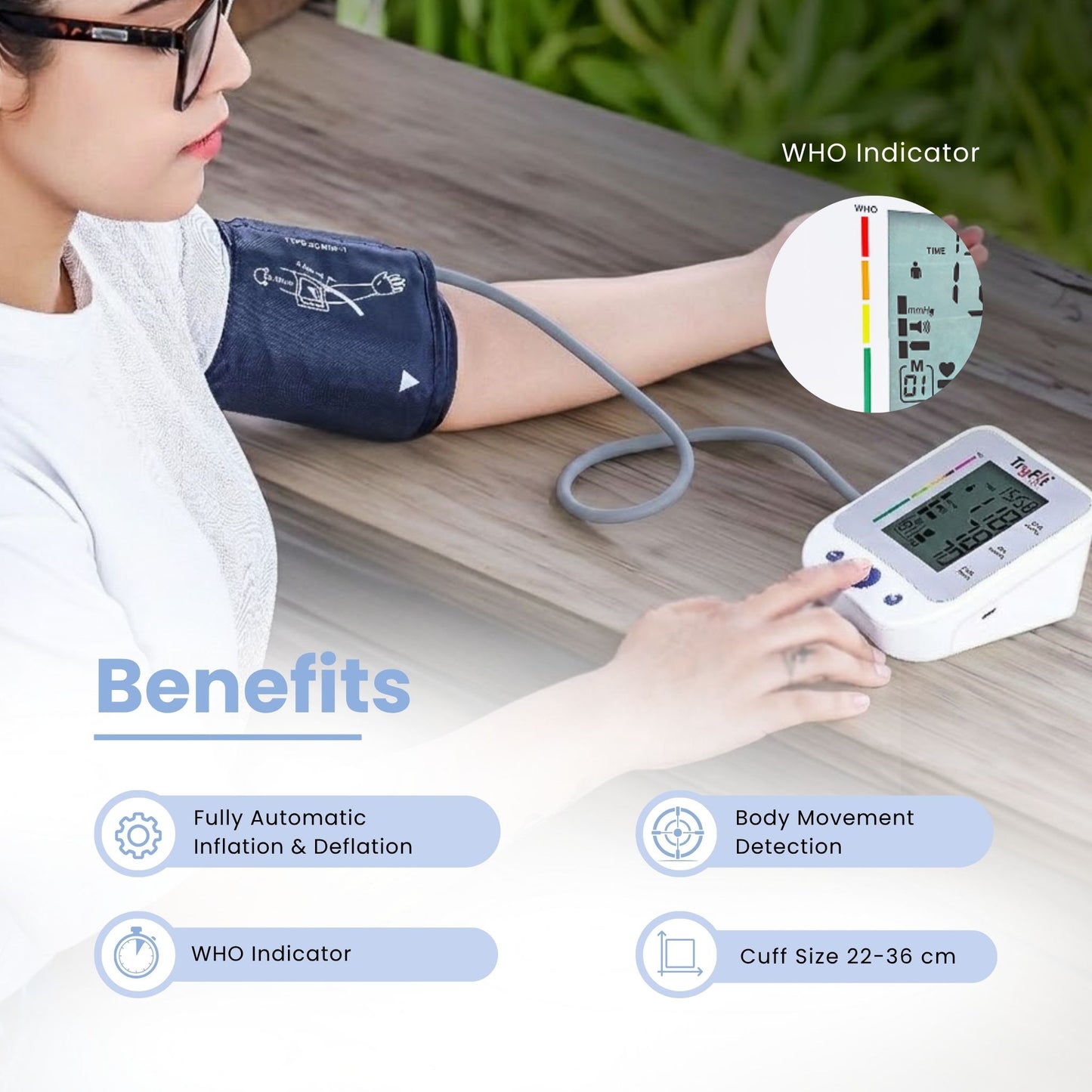 Tryfit HIKE Blood Pressure Monitor Dual User Memory