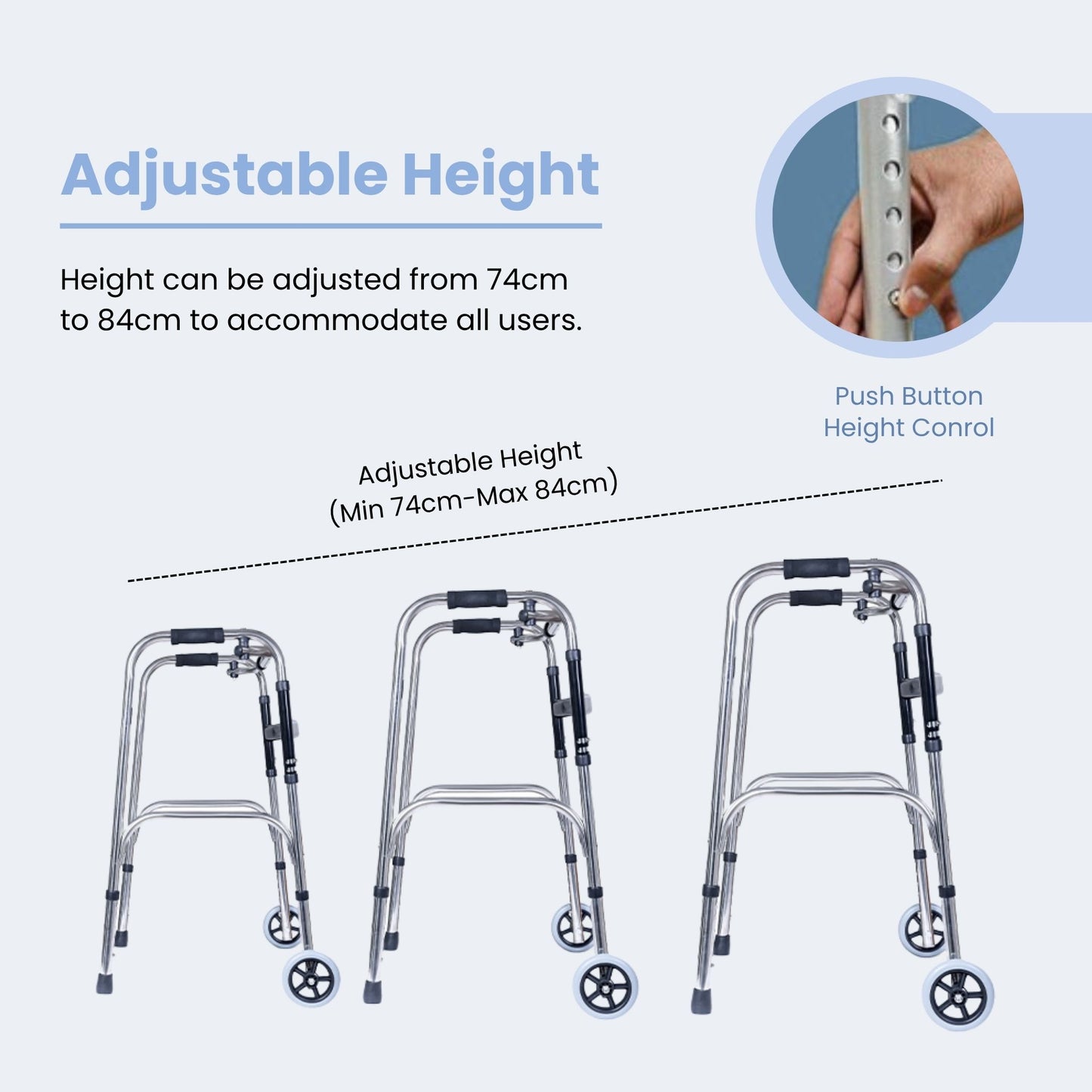 Tryfit Zigzag Walker With Wheels Stainless Steel