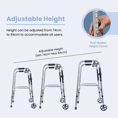 Tryfit Zigzag Walker With Wheels Stainless Steel