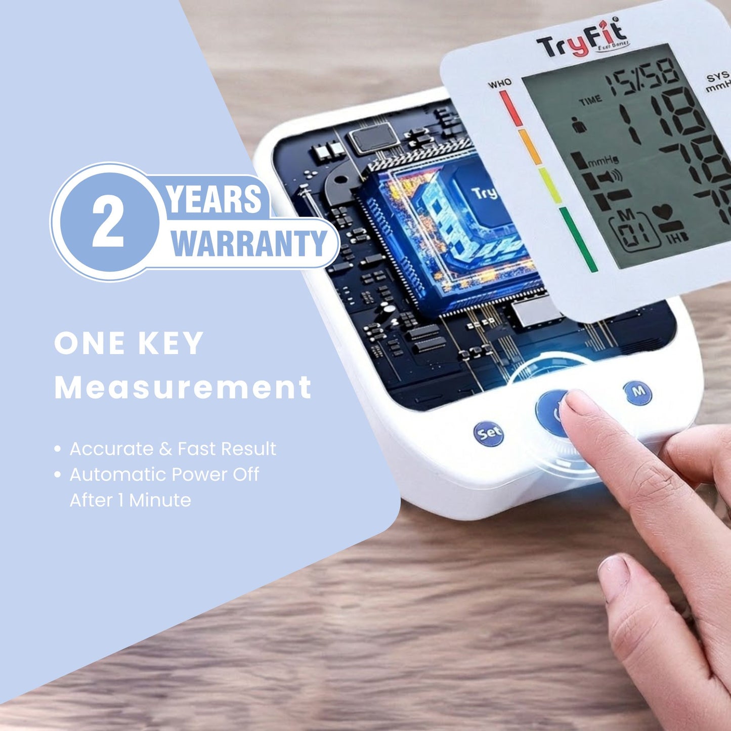 Tryfit HIKE Blood Pressure Monitor Dual User Memory