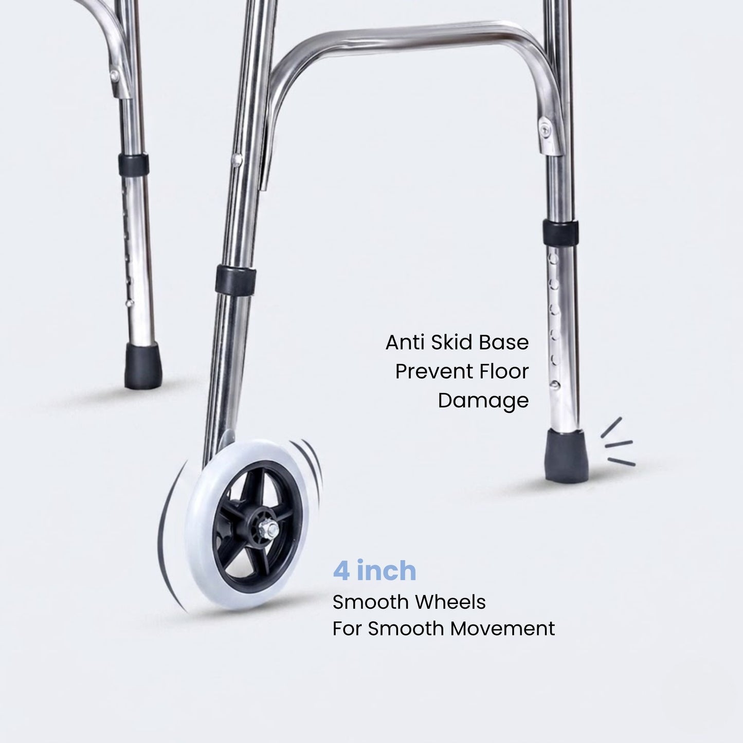 Tryfit Zigzag Walker With Wheels Stainless Steel