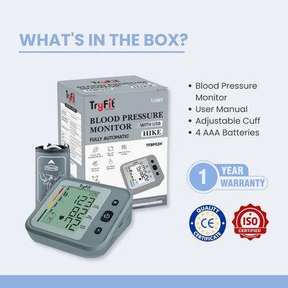 Tryfit HIKE Blood Pressure Monitor Fully Automated